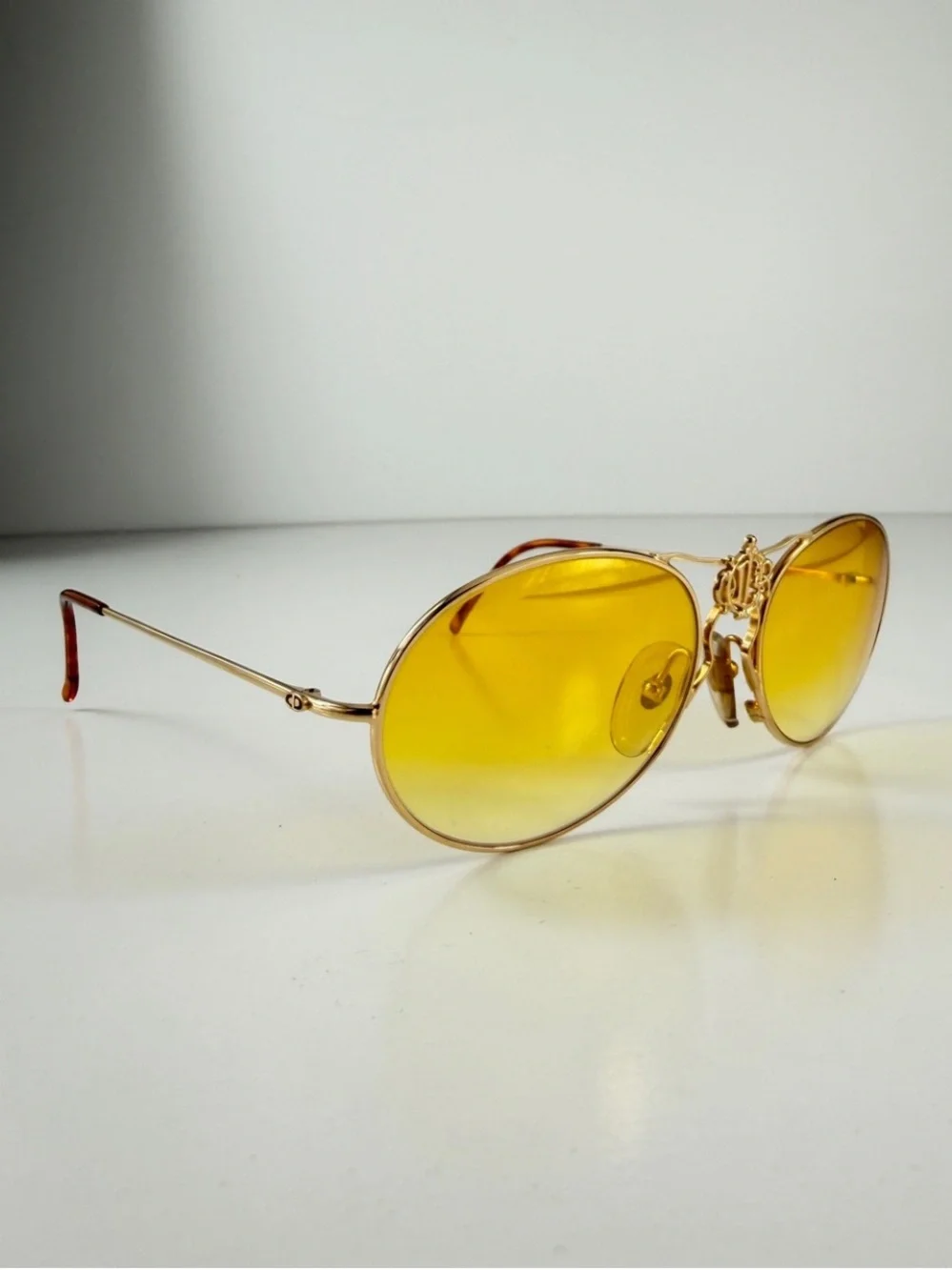 Dior 2640 Royal Crest DeadStock 80s Wire Aviator Custom Sunglasses Lens Full Set
